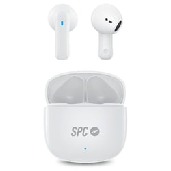 SPC True Wireless Zion 2 Play - 28 horas de autonomia - Base de carregamento USB-C - Controlo tátil - Compatível com assistentes de voz - Luzes indicadoras LED - Branco - SPC 236032