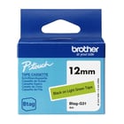 Fita Btag-G31, 12mm, preto sobre verde - Brother BTAG-G31