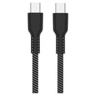 Cabo USB 2.0 Tipo C, tipo C para C M/M, AWG24, PD 60W, Data 480Mbps, Fabric, preto&branco, 1m, retail box - Ewent EC1088