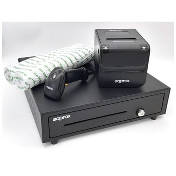 Pack POS APPROX 4180 - Impressora POS80AMUSE + Gaveta CASH01 + Scanner LS02AS + Rolo - Approx APPPOSPACK4180