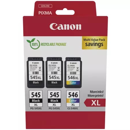 Canon PG-545XL/CL-546XL Embalagem múltipla de 3 tinteiros originais - 8286B013 - Canon 8286B013