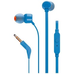 JBL Tune 110 com microfone - Leve - Controlo dos auscultadores - Cabo plano de 1,11 m - Azul - JBL JBL JBLT110BLU