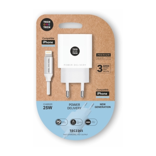 Carregador de parede TechOneTech PD 25W + Cabo USB-C para Lightning - TechOneTech 300342