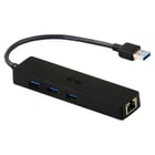 Hub i-tec USB 3.0 SLIM 3 portas com Gigabit Ethernet - i-tec U3GL3SLIM