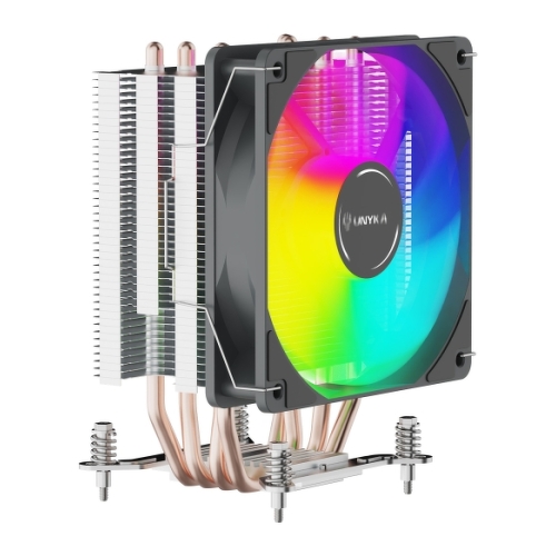 Dissipador de calor para CPU Unykach Unycool H40 ARGB - Multisocket Universal - Ventoinha de 120mm - Iluminação ARGB - Cor preta - Unykach UK324101