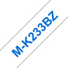 Fita não laminada. Texto azul sobre fundo branco. Largura: 12 mm. Comprimento: 8 m - Brother MK233BZ