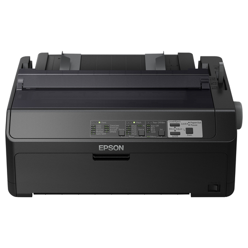 Epson LQ-590II, 550 cps, 10 cpi, 6 cópias, Code 128 (A/B/C), Code 39, EAN13, EAN8, Interleaved 2/5, POSTNET, UPC-A, UPC-E, PC437, PC708, PC720, PC850, PC858, PC864, PCAR864, ISO 8859-15, Roman 8, Italic, Envelopes, Etiquetas, Rolo - Epson C11CF39401