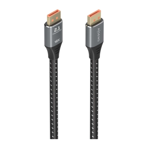 Cabo Aisens DISPLAYPORT V2.1 16K@60HZ 80GBPS - DP/M-DP/M - 1,0 m - Cor preta - Aisens 303267