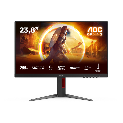 AOC MONITOR FAST IPS 24" 23,8" 16:9 FHD 1MS 200HZ HDMI DP COLUNAS HAS 24G4HA - AOC 24G4HA