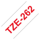 Fita de etiquetas laminadas genéricas Brother TZe262 - Texto vermelho sobre fundo branco - Largura 36 mm x 8 metros - BR-TZE262