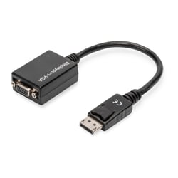 DIGITUS ADAPTADOR DISPLAYPORT VGA M/F 0.15MT PRETO - DIGITUS AK-340403-001-S