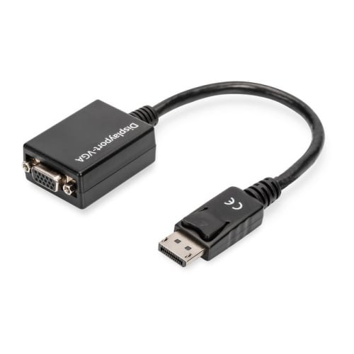 DIGITUS ADAPTADOR DISPLAYPORT VGA M/F 0.15MT PRETO - DIGITUS AK-340403-001-S