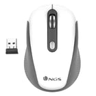 Rato sem fios NGS Haze USB 1600dpi - 3 botões - Utilização ambidestra - Branco/Preto - NGS HAZEWHITE