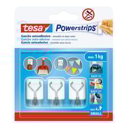 Gancho Adesivo Tesa Powerstrips 1Kg Branco 3un - Tesa 1561102