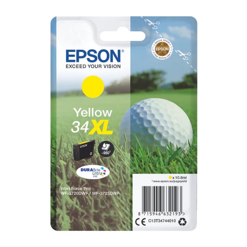 EPSON TINTEIRO AMARELO 34XL PRO WF-3725DWF/WF-3720DWF VALIDA ATÉ FINAL S - Epson C13T34744020