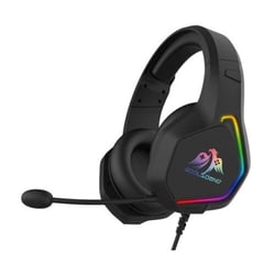 Auscultadores para jogos Coolsound G6 com microfone - USB para iluminação LED - Banda para a cabeça ajustável - Auriculares almofadados - Controlos no cabo - Cabo de 2 m - Coolsound CS0239