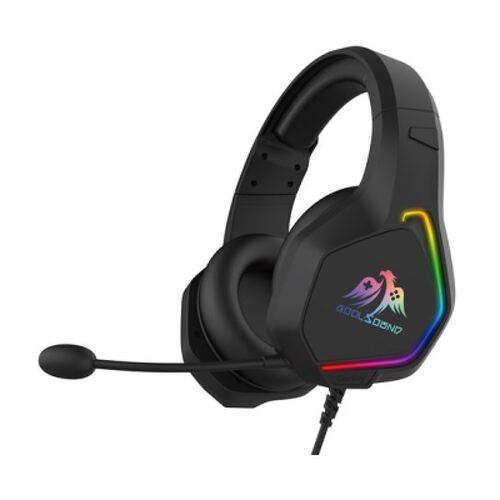 Auscultadores para jogos Coolsound G6 com microfone - USB para iluminação LED - Banda para a cabeça ajustável - Auriculares almofadados - Controlos no cabo - Cabo de 2 m - Coolsound CS0239