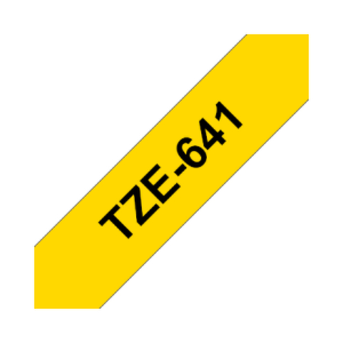 Fita Laminada 18mmx8mts Fundo Amarelo / Texto Preto - Brother BROTZ641