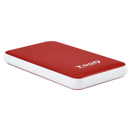 Estojo externo Tooq para HDD/SDDDD de 2,5" até 9,5 mm SATA USB 3.0/3.1 Gen 1 - Sem parafusos - Vermelho/branco - Tooq TQE-2528R