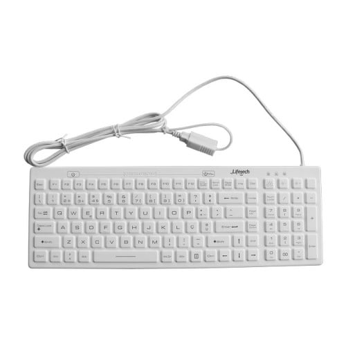 LIFETECH TECLADO SILICONE HIGIENIZAVEL / LAVAVEL USB BRANCO - Lifetech LFKEY045