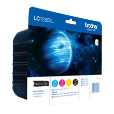 Pack de 4 tinteiros tinta de alta capacidade (BK/C/M/Y) - Brother LC1280XLVALBP