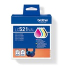 Conjunto de 4 tinteiros originais Brother LC521VAL (BK/C/M/Y) - LC521VAL - Brother LC521VAL