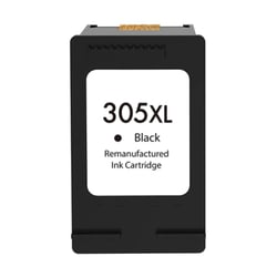 Cartucho de tinta preto remanufaturado HP 305XL - mostra o nível de tinta - substitui 3YM62AE/3YM61AE - HP HI-305XLBK