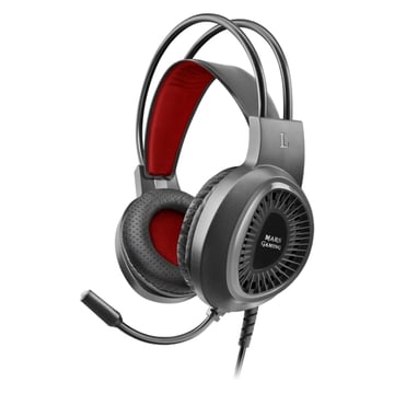Auriculares para jogos Mars Gaming MH120 com microfone flexível - Banda para a cabeça ajustável - Almofadas almofadadas - Controlo no ouvido - Cabo de 1,80 m - Mars Gaming MH120
