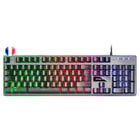 Mars Gaming Gaming Keyboard MK220 - Tecnologia H-MECH - Iluminação FRGB Rainbow - Painel de alumínio - Base ABS reforçada - Design completo - Material alumínio + ABS - Comprimento do cabo 150cm - Francês - Cor preta - Mars Gaming 235597