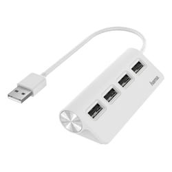 Hub HAMA 4 USB 2.0, 480 Mbit/s branco - 200120 - Hama 00200120