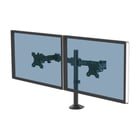 Braço duplo para monitor Reflex da Fellowes - Até 27" e 8kg - Ajustável em altura e profundidade - Gestão de cabos integrada - Preto - Fellowes 8502601