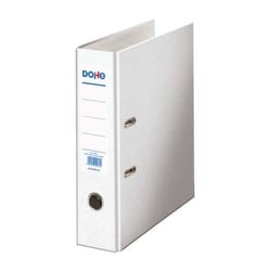 Dohe Lever Arch File Folio - Largura da lombada 70mm - Anel, Rado e porta-cartões na lombada - Cartão forrado a polipropileno - Protectores de cantos metálicos - Cor Branco - Dohe 09470