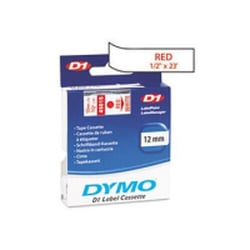 Fita Gravacao Dymo 12mmX7m Texto Vermelho / Fundo Branco (45015) - Dymo 12745015