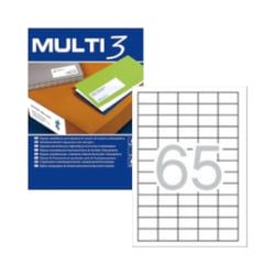 Etiquetas 038x021,2mm 100Fls A4 Multi3 6500un - Multi3 APL04716