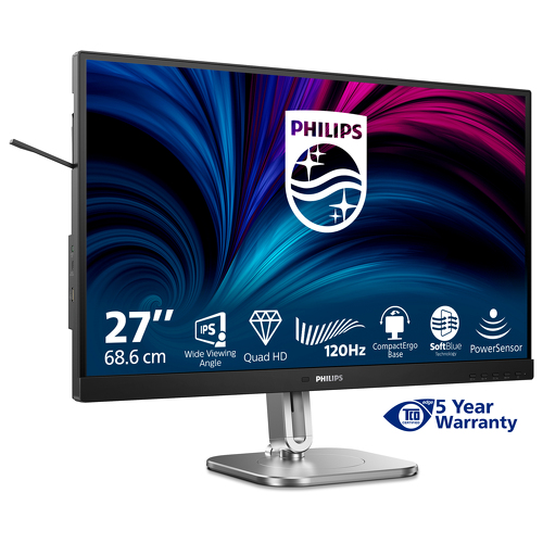 PHILIPS MONITOR IPS 27" QHD HDMI DP USB-C COLUNAS HAS PIVOT 27B2N4500 - Philips 27B2N4500/00