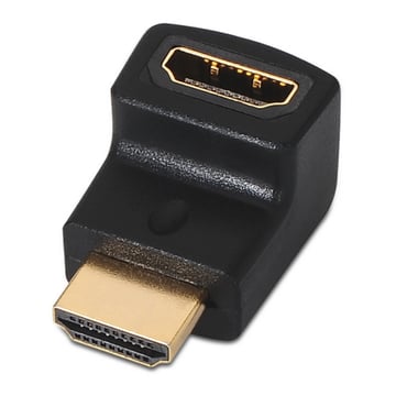 Adaptador HDMI Aisens Angular - Uma Fêmea-Um Macho Conecte HDMI em Espaço Reduzido - Cor Preto - Aisens A121-0124