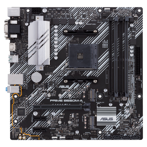 ASUS PRIME B550M-A mATX MB dual M.2 PCIe 4.0 1Gb Ethernet HDMI/D-Sub/DVI SATA 6Gbps USB3.2 Gen 2 Type-A - Asus 90MB14I0-M0EAY0