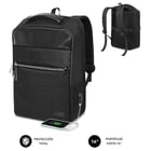 Mochila Subblim Air Padding para computadores de 15,6" - Alta proteção com sistema Air Padding - Resistente à água - Suporte USB - Curto preto - Subblim 234147