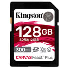 KINGSTON 128GB Canvas React Plus SDXC UHS-II 300R/260W U3 V90 for Full HD/4K/8K - Kingston SDR2/128GB