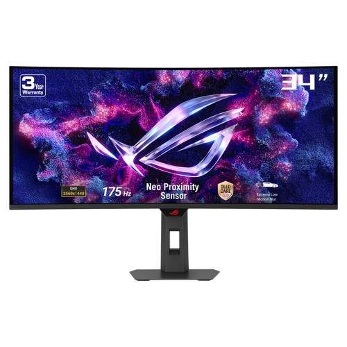Asus Monitor OLED ROG Strix XG34WCDG, 34 polegadas, CURVO, 3440 x 1440, 175 Hz, 0,03 ms, Care Pro Neo - Asus 90LM0B70-B01171
