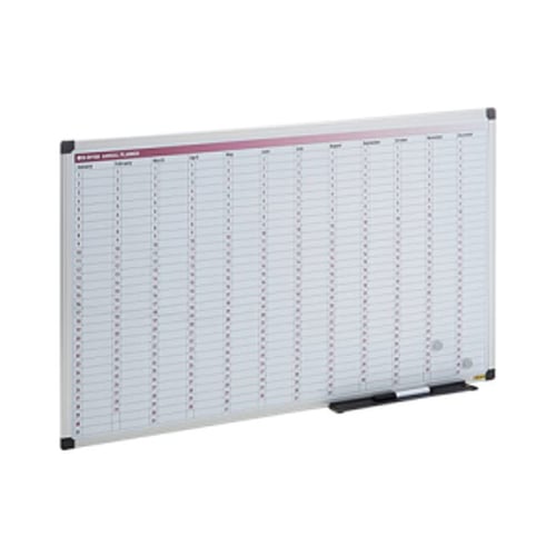Quadro Branco 60x90cm Magnético Plano Anual GA0360170 (em inglês) e com Serigrafia a Cores - Bi-Office 340GA0360170
