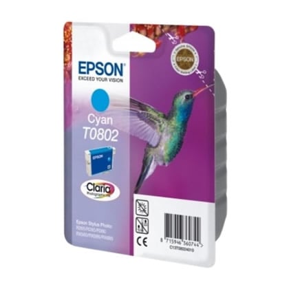Epson Hummingbird Tinteiro Cyan T0802 Tinta Claria Photographic - Epson C13T08024020