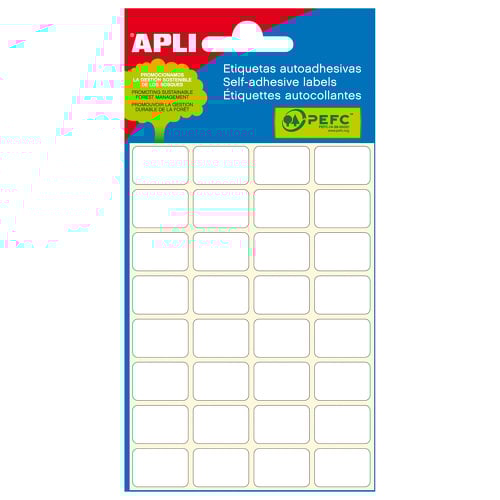 Etiquetas Apli Minibag Branco 8.0 x 20.0mm 6 Folhas - APLI 207421