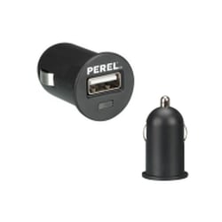 Carregador Isqueiro Auto 1xUSB Preto - Perel VELCARSUSB17