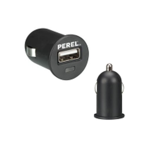 Carregador Isqueiro Auto 1xUSB Preto - Perel VELCARSUSB17