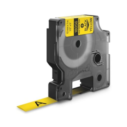 Fita Tubo Termo Retrátil 12mmx1,5m Texto Preto / Fundo Amarelo Rhino - Dymo 12718056