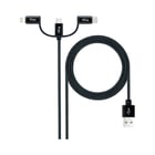 Cabo USB-A para Type-C / Lightning / micro-USB 1m - Nanocable NAN10.01.3200