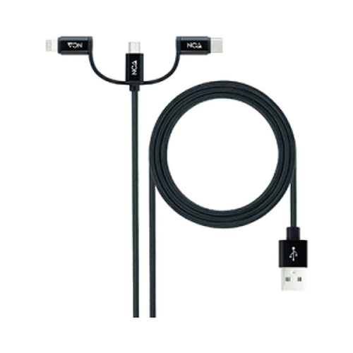 Cabo USB-A para Type-C / Lightning / micro-USB 1m - Nanocable NAN10.01.3200