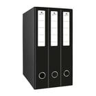 Mariola Box Módulo de 3 caixas de arquivo com 2 anéis Rado 2 40mm - Tamanho 35x26x17cm - Cartão forrado - Cor Preto - Mariola 4783NE