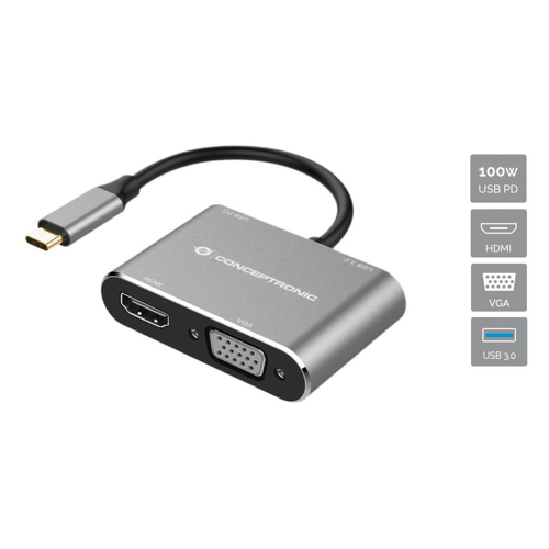 CONCEPTRONIC DONN16G 4 EM 1 USB 3.2 GEN 1 DOCKING STATION HDMI #BLACK FRIDAY - Conceptronic DONN16G
